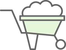 Wheelbarrow Fillay Icon Design vector