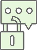 Secure Chat Fillay Icon Design vector