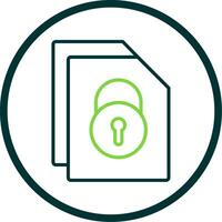 Security File Fix Line Circle Icon Design vector