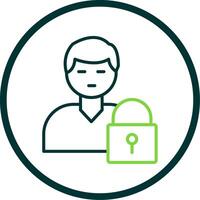 Authorization Manager Line Circle Icon Design vector