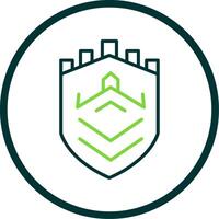 Security Castle Tech Line Circle Icon Design vector
