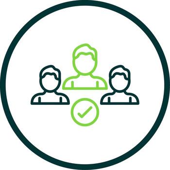 seguro equipo cheque línea circulo icono diseño vector