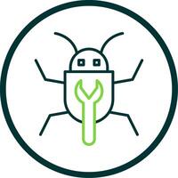 Bug Fixing Line Circle Icon Design vector