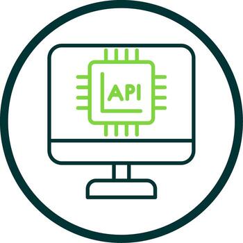 Api Interface Line Circle Icon Design vector
