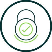 Security Check Line Circle Icon Design vector