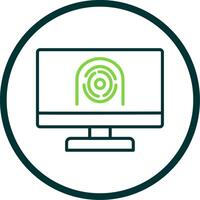 Security Computer Faceprint Line Circle Icon Design vector