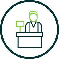 Cashier Line Circle Icon Design vector