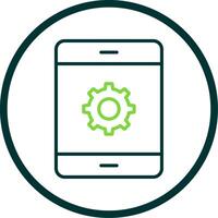Mobile Phone Line Circle Icon Design vector