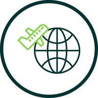 Worldwide Shipping Line Circle Icon Design vector