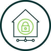hogar red seguridad línea circulo icono diseño vector
