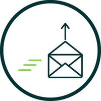 correo línea circulo icono diseño vector