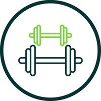 Dumbbell Line Circle Icon Design vector