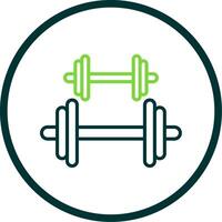 Dumbbell Line Circle Icon Design vector