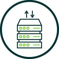 Data Center Line Circle Icon Design vector