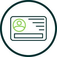 Id Card Line Circle Icon Design vector
