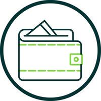 Wallet Line Circle Icon Design vector