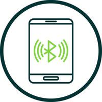 Bluetooth Line Circle Icon Design vector
