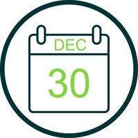 December Line Circle Icon Design vector
