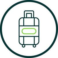 Suitcase Line Circle Icon Design vector