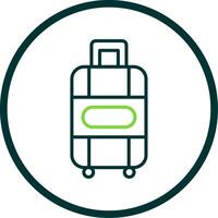 Suitcase Line Circle Icon Design vector