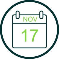 November Line Circle Icon Design vector