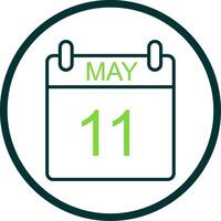May Line Circle Icon Design vector