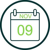 noviembre línea circulo icono diseño vector