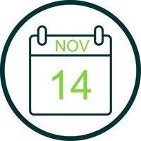 November Line Circle Icon Design vector