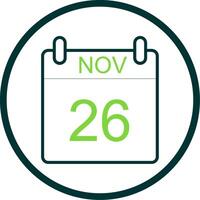 November Line Circle Icon Design vector