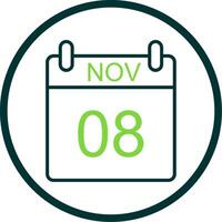 noviembre línea circulo icono diseño vector