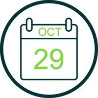 October Line Circle Icon Design vector