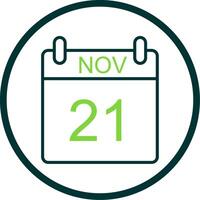 November Line Circle Icon Design vector