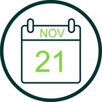 November Line Circle Icon Design vector