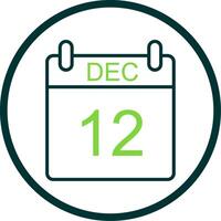 December Line Circle Icon Design vector