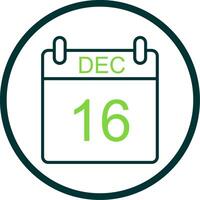 December Line Circle Icon Design vector