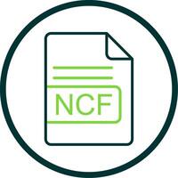 NCF File Format Line Circle Icon Design vector