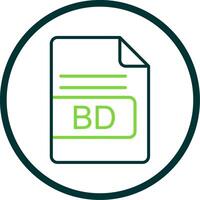 BD File Format Line Circle Icon Design vector
