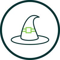 Witch Hat Line Circle Icon Design vector