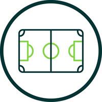 fútbol campo línea circulo icono diseño vector