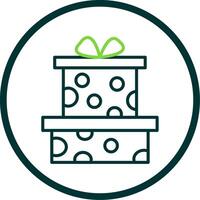 Gift Line Circle Icon Design vector