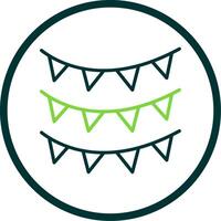 Bunting Line Circle Icon Design vector