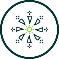 Firework Line Circle Icon Design vector