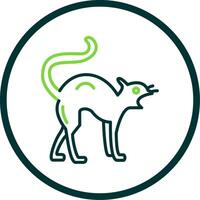 Black Cat Line Circle Icon Design vector