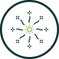 Firework Line Circle Icon Design vector