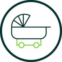 Pram Line Circle Icon Design vector