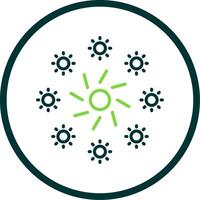Firework Line Circle Icon Design vector