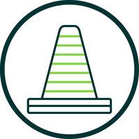 Traffic Cone Line Circle Icon Design vector