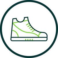 zapatilla de deporte línea circulo icono diseño vector