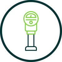 Parking Meter Line Circle Icon Design vector