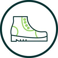 Boots Line Circle Icon Design vector
